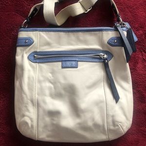 Coach Blue/White Leather Crossbody